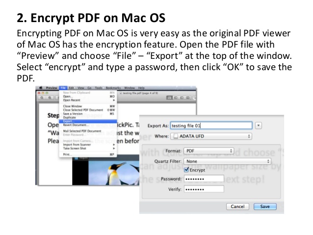 Encrypt pdf file mac